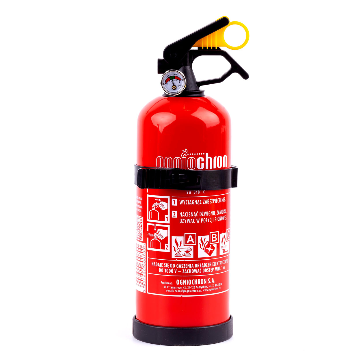 EXTINTOR DE PÓ (ABC) 1KG - COM MANÓMETRO E FIXAÇÃO