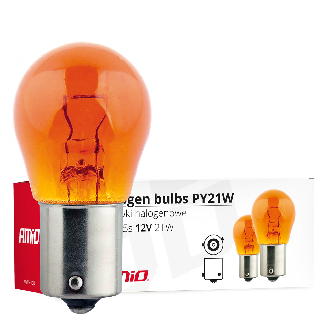 LAMPADA HALOGENIO P21W BA15S 12V 21W AMBER (CAIXA 10 UNID.)