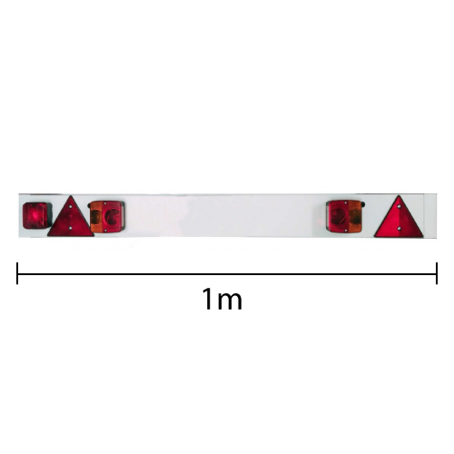 PLACA DE REBOQUE GALVANIZADA 1M C/ FAROL DE NEVOEIRO