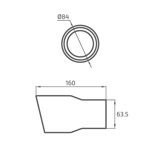 PONTEIRA DE ESCAPE INOX REDONDA - INT. 60MM | EXT. 84MM