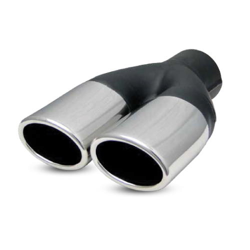 PONTEIRA DE ESCAPE INOX DUPLA OVAL - INT. 60MM | EXT. 60X80MM