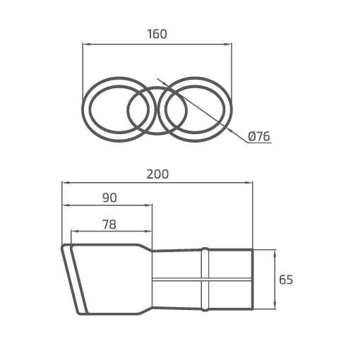 PONTEIRA DE ESCAPE INOX DUPLA DIREITA - INT. 60MM | EXT. 76MM (X2)