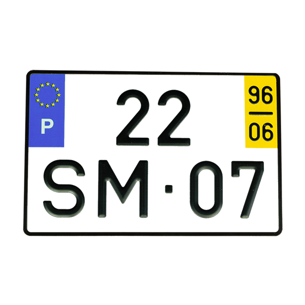 PLACA MATRICULA ALUMINIO C/ANO 340*220 DGVM 