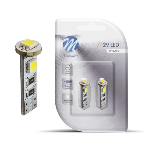 LED W5W T10 CANBUS 3SMD 5050 12V BRANCO (PAR | BLISTER)