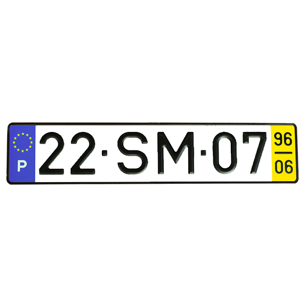 PLACA MATRICULA ALUMINIO C/AMARELO 520*110 DGVM001
