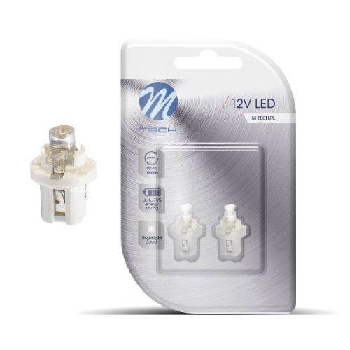 LED W5W T5 B85D 12V BRANCO (PAR | BLISTER)