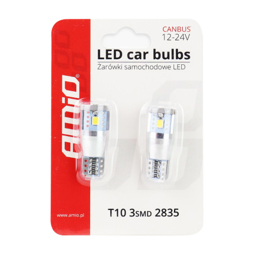 LED CANBUS 3SMD 2835 T10E (W5W) ALU 12V/24V - BRANCO