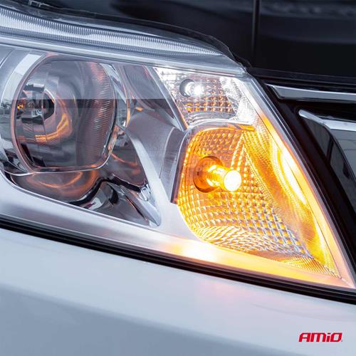 LED CANBUS 3030 24SMD 1156 BAU15S PY21W AMBER 12V/24V