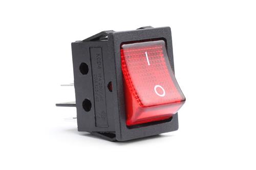 INTERRUPTOR ON/OFF RETANGULAR 12V/230V LUZ VERMELHA BU02